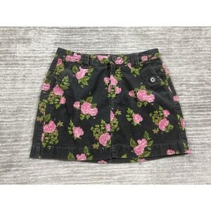Wild Fable Skirt Womens 4 Black Floral Short Corduroy 100% Cotton‎